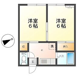 コーポラス長島 2Kの間取図画像