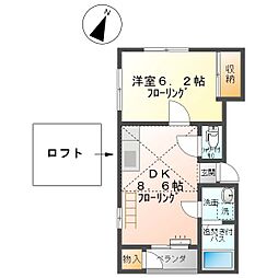 プレメゾン上野5 1DKの間取図画像