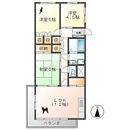 グランドハイツ白銀 3LDKの間取図画像