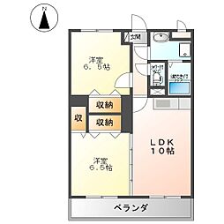 フローラル・ヴィレッジ 2LDKの間取図画像