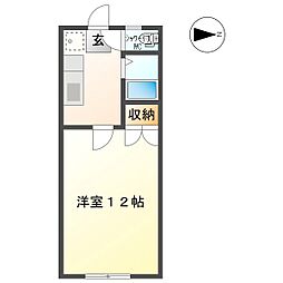 Latournet.un 1Kの間取図画像