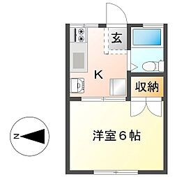 あゆみの 1Kの間取図画像