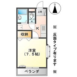 ハイツなかざわA 1Kの間取図画像