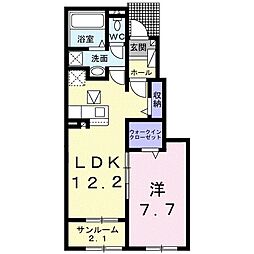 メルヴィレッジ1 1LDKの間取図画像
