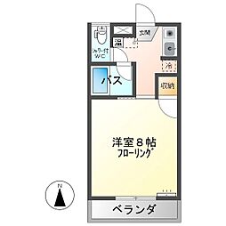 エスポワールM2 1Kの間取図画像