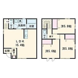 コンフォートＣ 1階3LDKの間取り