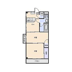 ビジョンパレス 2DKの間取図画像