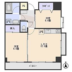 06河野ビルセンチュリー前橋大友町 2LDKの間取図画像