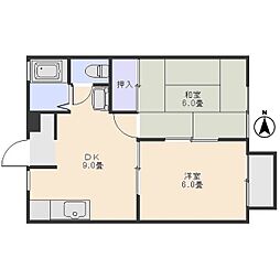 アネックスさとう 2DKの間取図画像