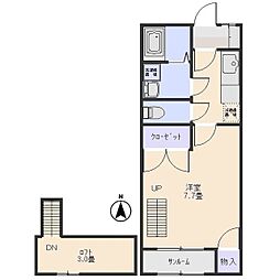 ル・シエールA 1Kの間取図画像