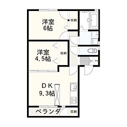 ベルメゾンA 2LDKの間取図画像