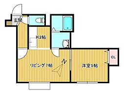 ステージエム&ケイ 1LDKの間取図画像