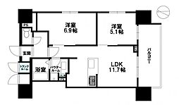 モンドミオ札幌大通 南二条 2LDKの間取図画像