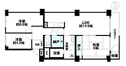 澄川ハイム2号棟 3LDKの間取図画像