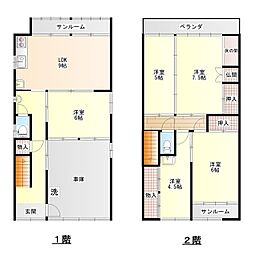 山中温泉薬師町借家1