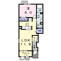 グランベール 1LDKの間取図画像