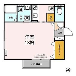 シャルム駅東 ワンルームの間取図画像