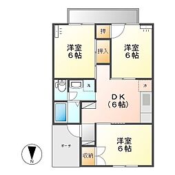 エトワール青山 3DKの間取図画像