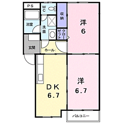エルンテ 2DKの間取図画像