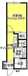 サミットツルミA 1Kの間取図画像