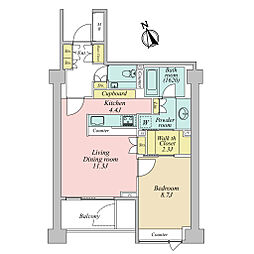 麻布台パークハウス 1LDKの間取図画像