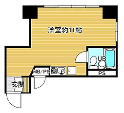 ダイアパレス吉野町 ワンルームの間取図画像