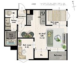 REGALEST福沢町 2LDKの間取図画像