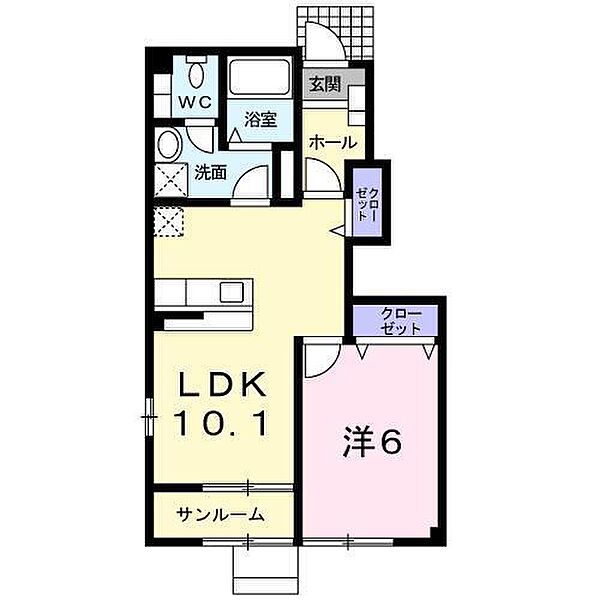 パストラルタウンＡ 104｜青森県八戸市大字長苗代字内前田(賃貸アパート1LDK・1階・41.74㎡)の写真 その2