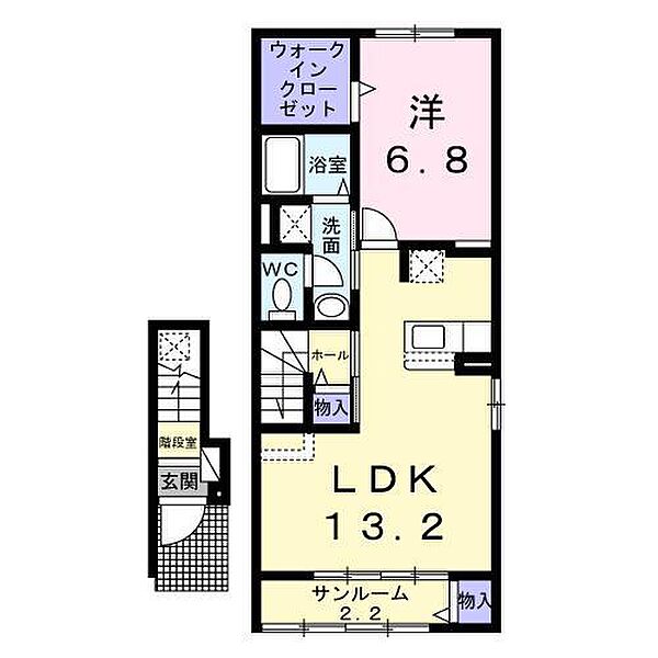 グランヴァレーＡ 205｜青森県八戸市城下2丁目(賃貸アパート1LDK・2階・54.99㎡)の写真 その2