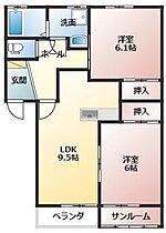 コンフォートハイツI C ｜ 青森県八戸市大字尻内町字平中下（賃貸アパート2LDK・1階・57.80㎡） その2