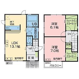 エール田向Ａ 101 1階2LDKの間取り