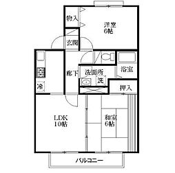 セジュール湊高台G 2LDKの間取図画像