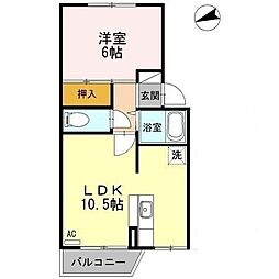 第7ドエル開洋 1LDKの間取図画像