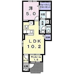 ルーエンハイム∨ 1LDKの間取図画像
