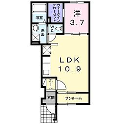 サンメゾン 1LDKの間取図画像