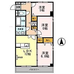 プリムローズヒル弐番館 3LDKの間取図画像