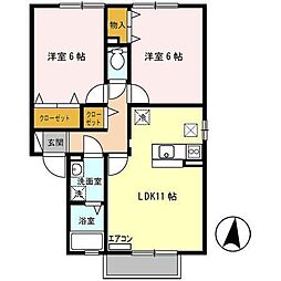 フロンティア 2LDKの間取図画像
