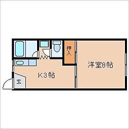 サンコーポラス 1Kの間取図画像