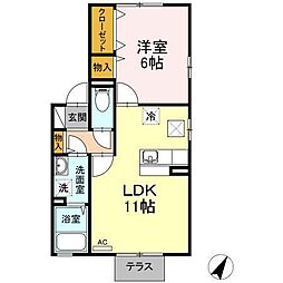 セジュールラピス 1LDKの間取図画像