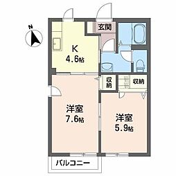 シャーメゾンSOWAA 2Kの間取図画像