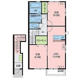 グランツB 2LDKの間取図画像
