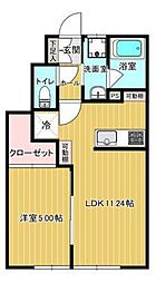星の指輪 1LDKの間取図画像