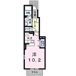 エアリーC ワンルームの間取図画像