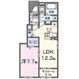 アヴァンティIII 1LDKの間取図画像