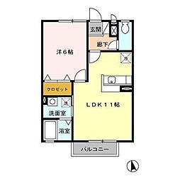 モナリエ城下 1LDKの間取図画像