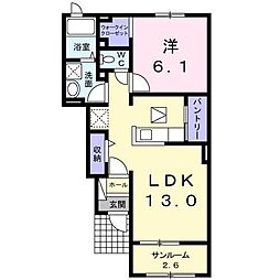 エテルノフィオーレ1 1LDKの間取図画像
