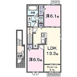アプリコット.K 2LDKの間取図画像