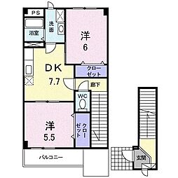 オールシャルマン 2DKの間取図画像