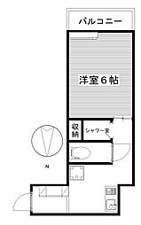 恵マンション, 3階1Kの間取り
