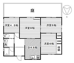 丘の上の陽だまりハウス 1階4DKの間取り